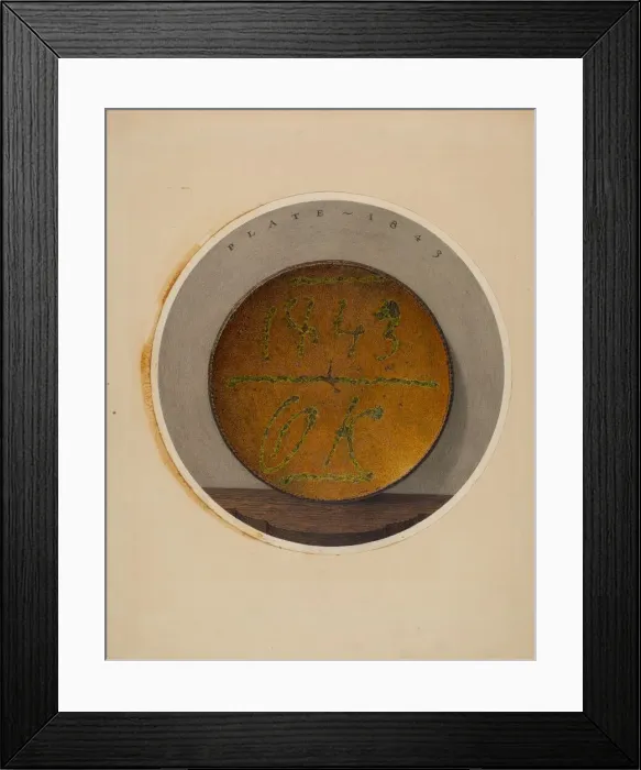 Framed Print : Pie Plate, c. 1938. Creator: John Matulis Framed Print : Pie Plate, c. 1938. Creator: John Matulis