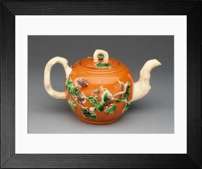 Framed Print : Teapot, Staffordshire, c. 1750. Creator: Staffordshire Potteries Framed Print : Teapot, Staffordshire, c. 1750. Creator: Staffordshire Potteries