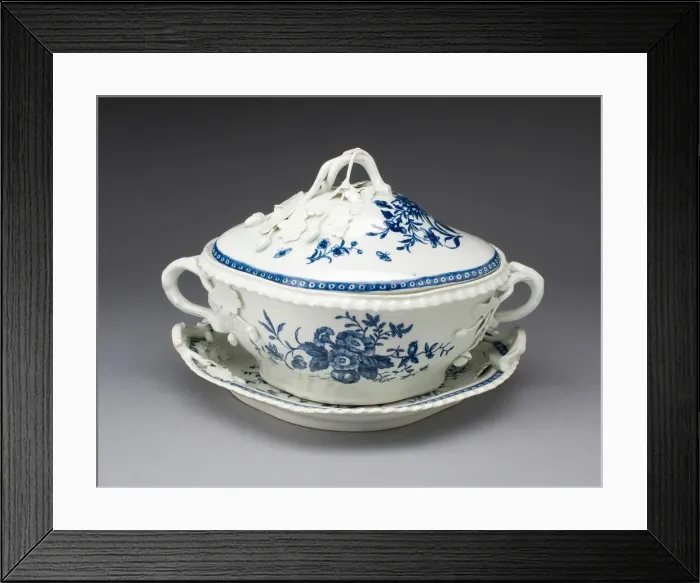 Framed Print : Tureen and Stand, Worcester, c. 1770. Creator: Royal Worcester