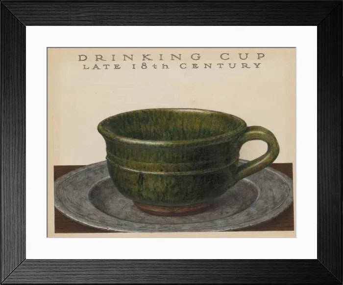 Framed Print : Drinking Cup, c. 1936. Creator: John Matulis Framed Print : Drinking Cup, c. 1936. Creator: John Matulis