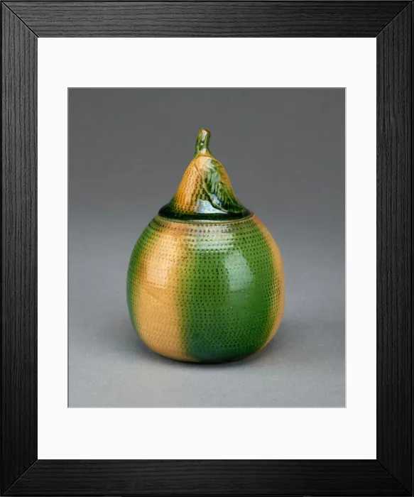 Framed Print : Container in the shape of a pear, Staffordshire, c. 1765 Framed Print : Container in the shape of a pear, Staffordshire, c. 1765