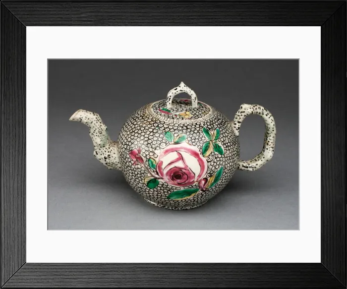 Framed Print : Teapot, Staffordshire, 1755 / 65. Creator: Staffordshire Potteries Framed Print : Teapot, Staffordshire, 1755 / 65. Creator: Staffordshire Potteries