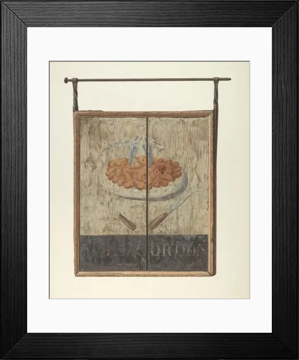 Framed Print : William Gordons Tavern Sign, c. 1940. Creator: John Matulis Framed Print : William Gordons Tavern Sign, c. 1940. Creator: John Matulis