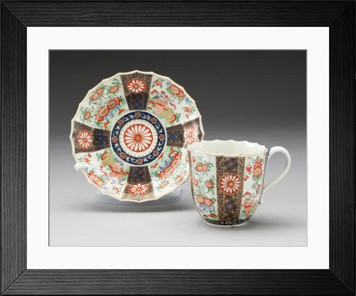 Framed Print : Cup and Saucer, Worcester, c. 1775. Creator: Royal Worcester Framed Print : Cup and Saucer, Worcester, c. 1775. Creator: Royal Worcester