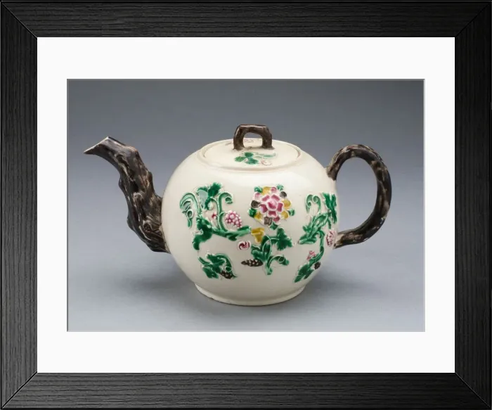 Framed Print : Teapot, Staffordshire, c. 1750. Creator: Staffordshire Potteries Framed Print : Teapot, Staffordshire, c. 1750. Creator: Staffordshire Potteries
