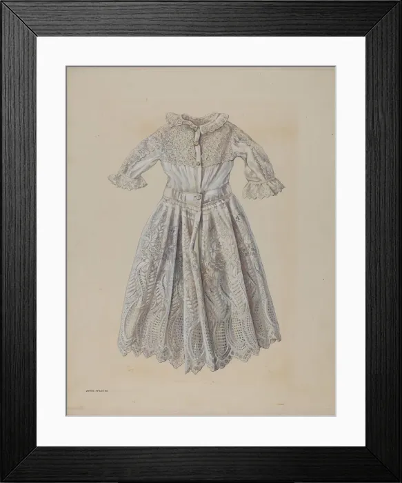 Framed Print : Doll Dress, c. 1936. Creator: James McLellan Framed Print : Doll Dress, c. 1936. Creator: James McLellan