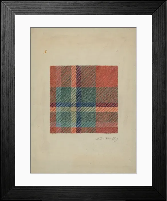 Framed Print : Plaid Woolen Blanket, c. 1938. Creator: Merkley, Arthur G Framed Print : Plaid Woolen Blanket, c. 1938. Creator: Merkley, Arthur G