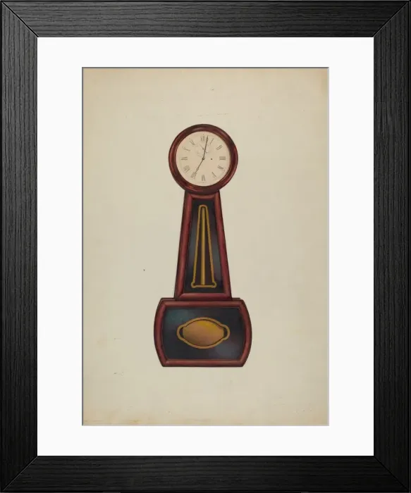 Framed Print : Banjo Clock, c. 1942. Creator: Ralph Morton Framed Print : Banjo Clock, c. 1942. Creator: Ralph Morton