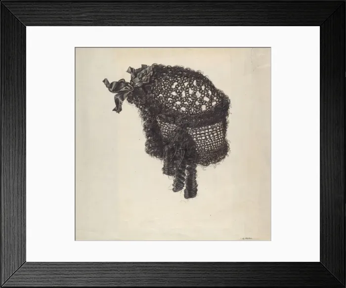 Framed Print : Womans Headdress, c. 1939. Creator: James McLellan Framed Print : Womans Headdress, c. 1939. Creator: James McLellan