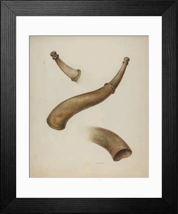 Framed Print : Hunting Horn, 1935 / 1942. Creator: Stanley Mazur Framed Print : Hunting Horn, 1935 / 1942. Creator: Stanley Mazur
