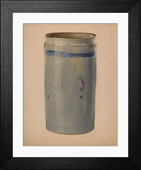 Framed Print : Stone Storage Jar, 1935 / 1942. Creator: Merkley, Arthur G Framed Print : Stone Storage Jar, 1935 / 1942. Creator: Merkley, Arthur G