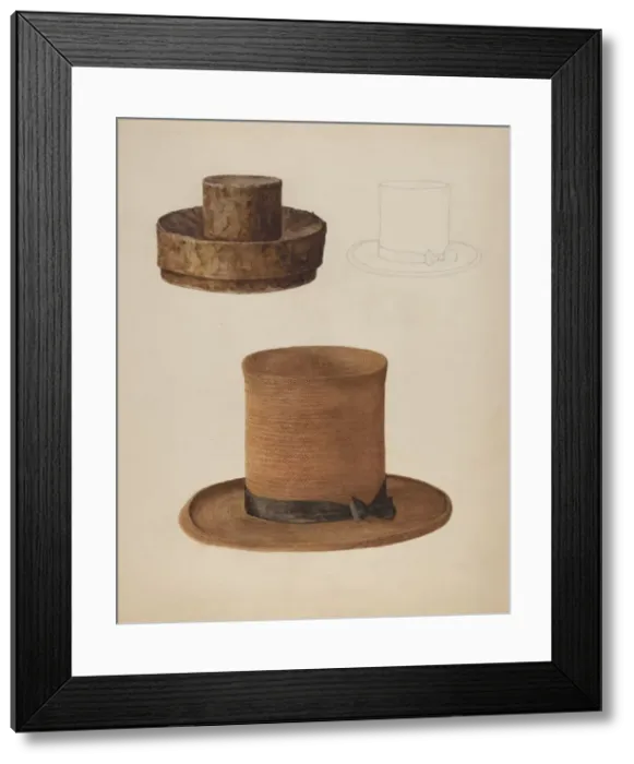 Framed Print : Mans Straw Hat, 1935 / 1942. Creator: Stella Mosher Framed Print : Mans Straw Hat, 1935 / 1942. Creator: Stella Mosher