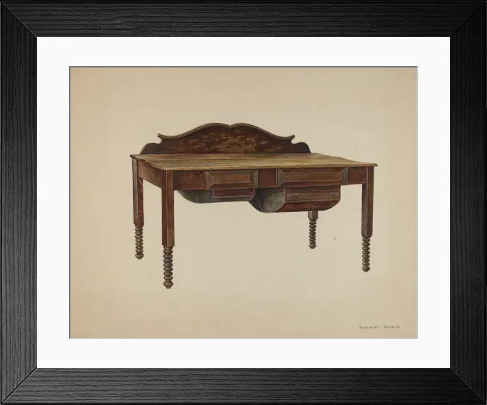 Framed Print : Kitchen Table, 1938. Creator: Stanley Mazur Framed Print : Kitchen Table, 1938. Creator: Stanley Mazur