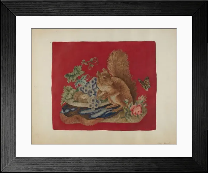 Framed Print : Chair Seat Cover, c. 1942. Creator: Stella Mosher Framed Print : Chair Seat Cover, c. 1942. Creator: Stella Mosher