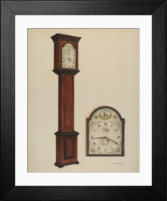 Framed Print : Grandfather Clock, c. 1937. Creator: Stanley Mazur Framed Print : Grandfather Clock, c. 1937. Creator: Stanley Mazur