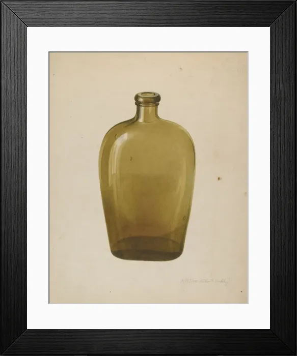 Framed Print : Liquor Flask, 1935 / 1942. Creator: Merkley, Arthur G Framed Print : Liquor Flask, 1935 / 1942. Creator: Merkley, Arthur G