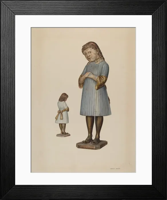 Framed Print : Little Fanny Carved Figure, c. 1938. Creator: Stanley Mazur Framed Print : Little Fanny Carved Figure, c. 1938. Creator: Stanley Mazur