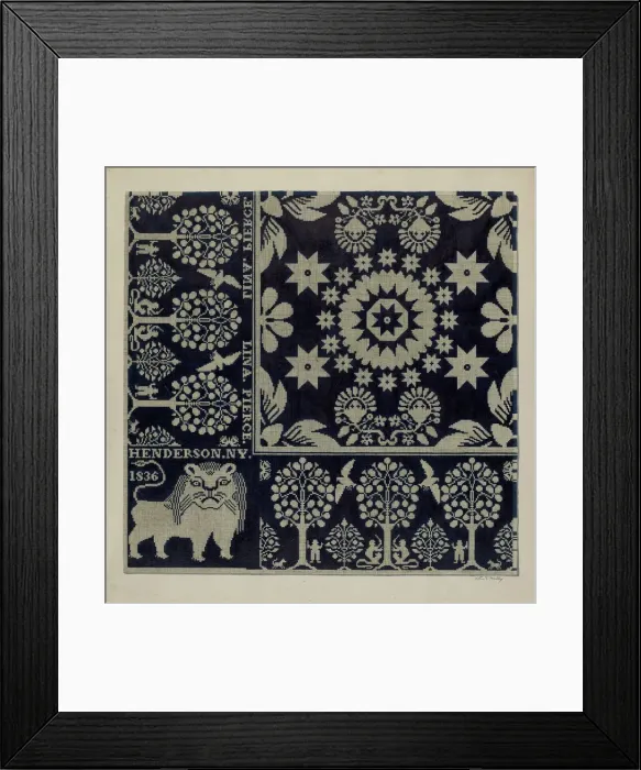 Framed Print : Tyler Coverlet (Section), 1935  /  1942. Creator: Merkley, Arthur G
