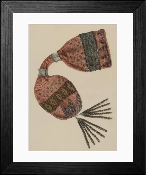 Framed Print : Beaded Purse, c. 1940. Creator: Stella Mosher Framed Print : Beaded Purse, c. 1940. Creator: Stella Mosher