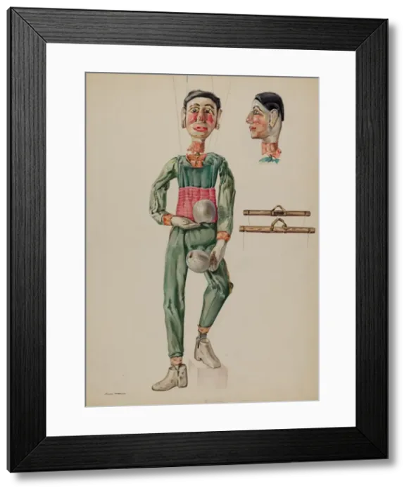 Framed Print : Juggling Marionette, c. 1936. Creator: James McLellan Framed Print : Juggling Marionette, c. 1936. Creator: James McLellan