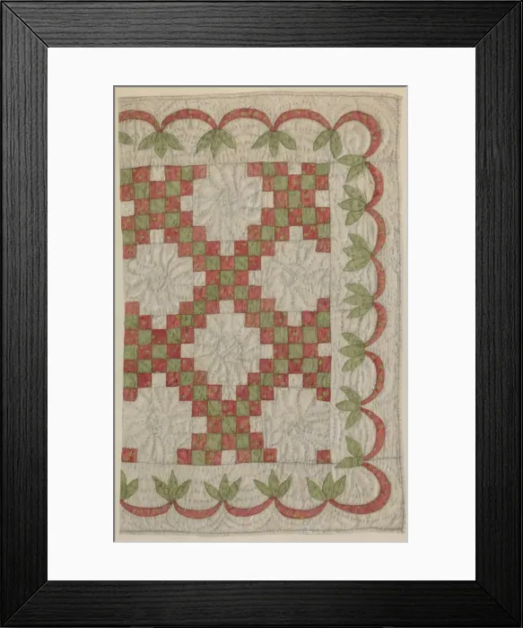 Framed Print : Quilt for Dolls Bed, c. 1940. Creator: Stella Mosher Framed Print : Quilt for Dolls Bed, c. 1940. Creator: Stella Mosher