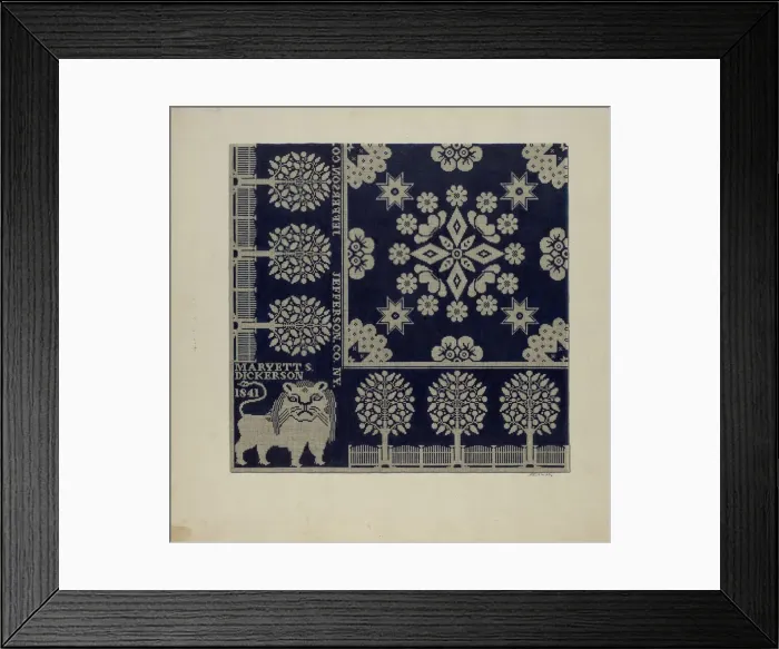 Framed Print : Tyler Coverlet, c. 1941. Creator: Merkley, Arthur G Framed Print : Tyler Coverlet, c. 1941. Creator: Merkley, Arthur G