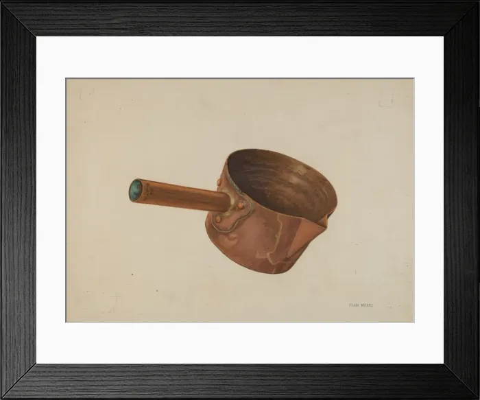Framed Print : Copper Candy Ladle, c. 1938. Creator: Frank McEntee