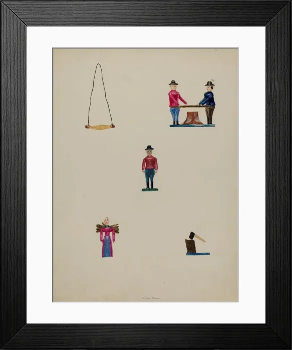 Framed Print : Miniature Lumber Camp, c. 1937. Creator: Alfonso Moreno Framed Print : Miniature Lumber Camp, c. 1937. Creator: Alfonso Moreno