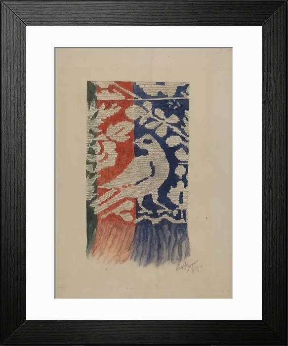 Framed Print : Jacquard Coverlet (Detail), c. 1941. Creator: Ralph N. Morgan Framed Print : Jacquard Coverlet (Detail), c. 1941. Creator: Ralph N. Morgan
