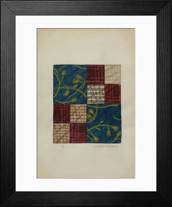 Framed Print : Quilt, 1935 / 1942. Creator: Ralph N. Morgan Framed Print : Quilt, 1935 / 1942. Creator: Ralph N. Morgan