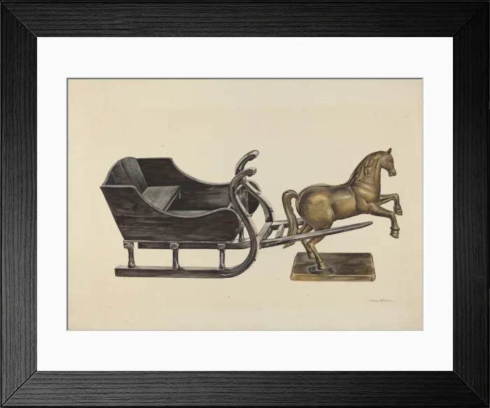 Framed Print : Toy Sleigh, c. 1937. Creator: James McLellan Framed Print : Toy Sleigh, c. 1937. Creator: James McLellan