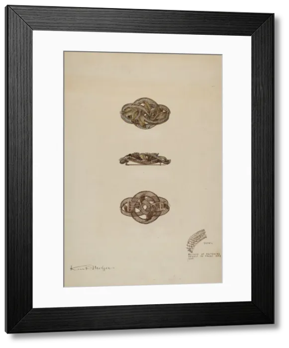 Framed Print : Brooch, c. 1937. Creator: Kurt Melzer Framed Print : Brooch, c. 1937. Creator: Kurt Melzer