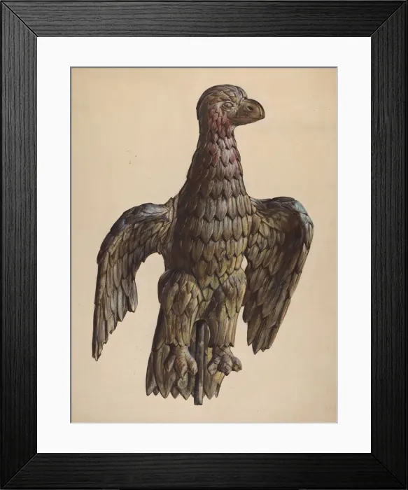 Framed Print : Finial Eagle, c. 1937. Creator: James McLellan Framed Print : Finial Eagle, c. 1937. Creator: James McLellan