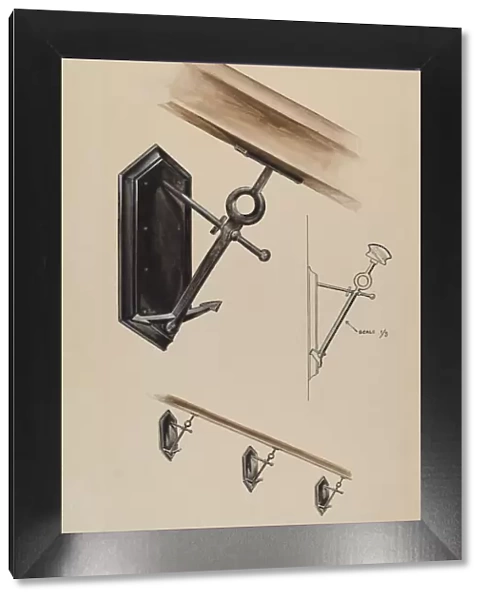 Wrought Iron Banister Bracket, c. 1937. Creator: James McLellan