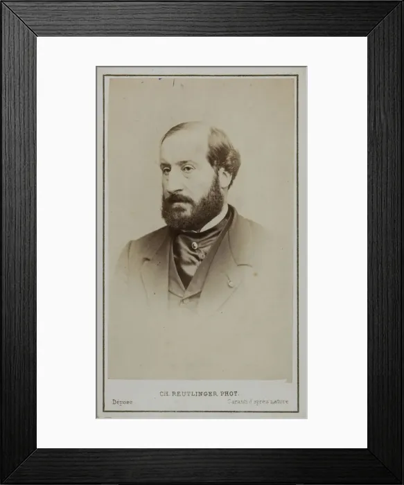 Framed Print : Portrait of Emile Augier (1820-1889). Creator: Photo studio Reutlinger, Paris Framed Print : Portrait of Emile Augier (1820-1889). Creator: Photo studio Reutlinger, Paris