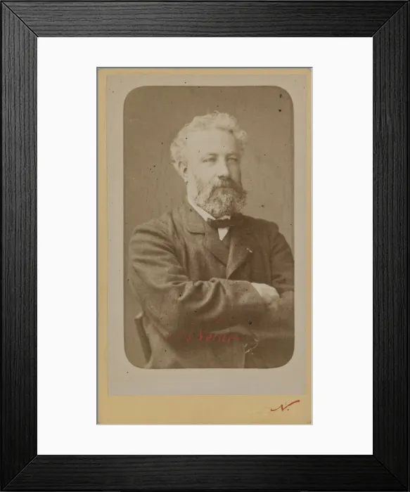 Framed Print : Portrait of Jules Verne (1828-1905), c. 1870. Creator: Photo studio Nadar Framed Print : Portrait of Jules Verne (1828-1905), c. 1870. Creator: Photo studio Nadar