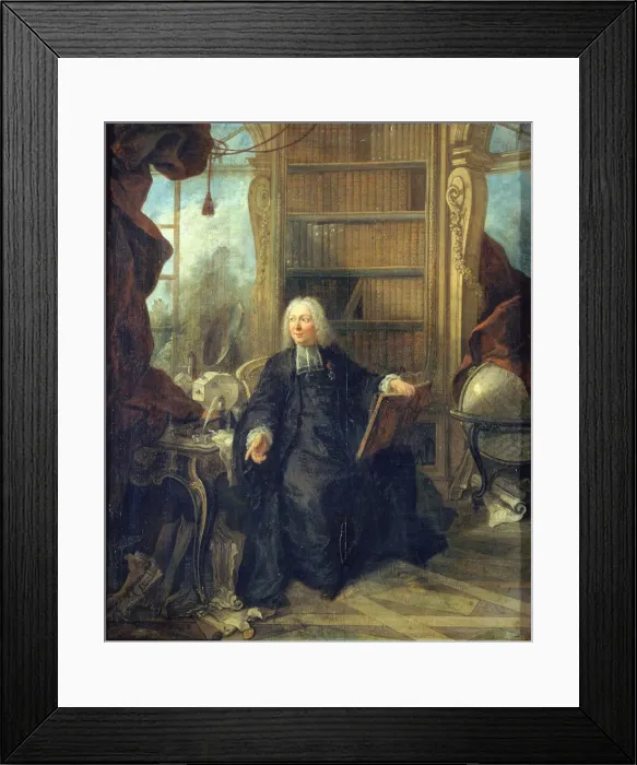 Framed Print : Portrait of Jean-Antoine Nollet (1700-1770), c. 1740. Creator: Lajoue, Jacques Framed Print : Portrait of Jean-Antoine Nollet (1700-1770), c. 1740. Creator: Lajoue, Jacques