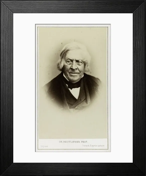 Framed Print : Portrait of Jules Michelet (1798-1874), c. 1870. Creator: Photo studio Reutlinger Framed Print : Portrait of Jules Michelet (1798-1874), c. 1870. Creator: Photo studio Reutlinger
