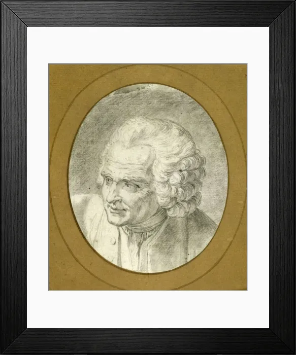 Framed Print : Portrait of Jean-Jacques Rousseau (1712-1778), 1775. Creator: Caresme Framed Print : Portrait of Jean-Jacques Rousseau (1712-1778), 1775. Creator: Caresme
