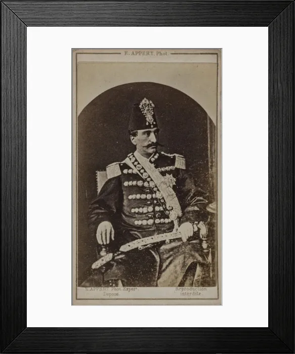 Framed Print : Portrait of Nasser al-Din Shah Qajar (1831-1896), Shahanshah of Persia, c. 1870 Framed Print : Portrait of Nasser al-Din Shah Qajar (1831-1896), Shahanshah of Persia, c. 1870