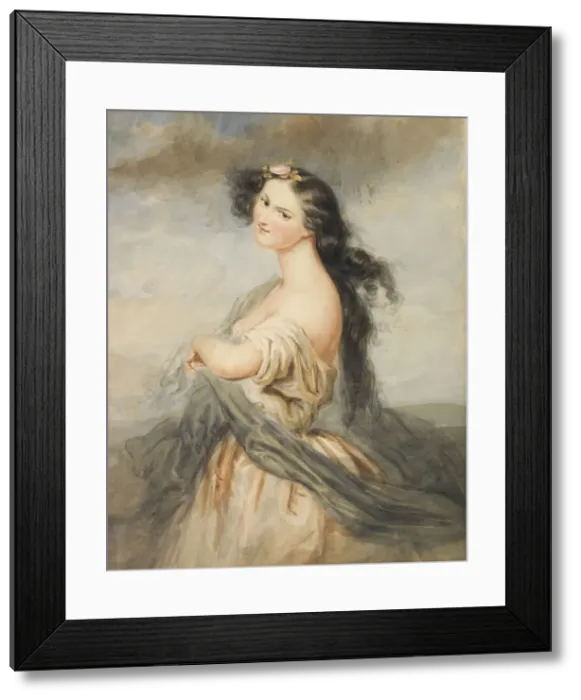 Framed Print : Portrait of Juliette Drouet (1806-1883). Creator: Voillemot Framed Print : Portrait of Juliette Drouet (1806-1883). Creator: Voillemot