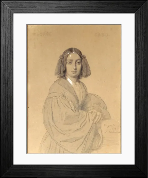 Framed Print : Portrait of George Sand, 1837. Creator: Calamatta, Luigi (1802-1869) Framed Print : Portrait of George Sand, 1837. Creator: Calamatta, Luigi (1802-1869)