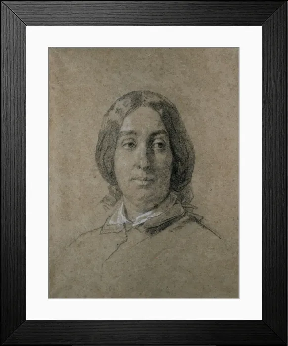 Framed Print : Portrait of George Sand. Creator: Couture, Thomas (1815-1879)