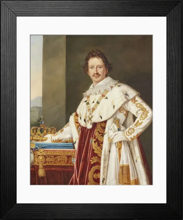 Framed Print : Portrait of Ludwig I of Bavaria (1786-1868) in Anointment Robe Framed Print : Portrait of Ludwig I of Bavaria (1786-1868) in Anointment Robe