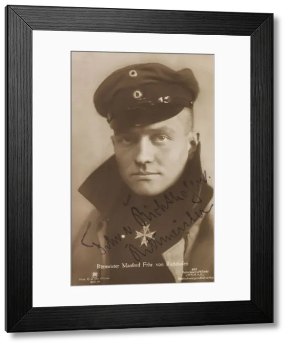 Framed Print : Portrait of Manfred von Richthofen (1892-1918), 1918. Creator: Photo studio C. J. Dühren, Berlin Framed Print : Portrait of Manfred von Richthofen (1892-1918), 1918. Creator: Photo studio C. J. Dühren, Berlin
