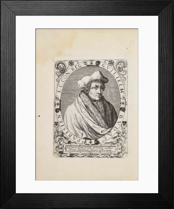 Framed Print : Portrait of Guillaume Bude(1467-1540), 1627. Creator: Anonymous Framed Print : Portrait of Guillaume Bude(1467-1540), 1627. Creator: Anonymous