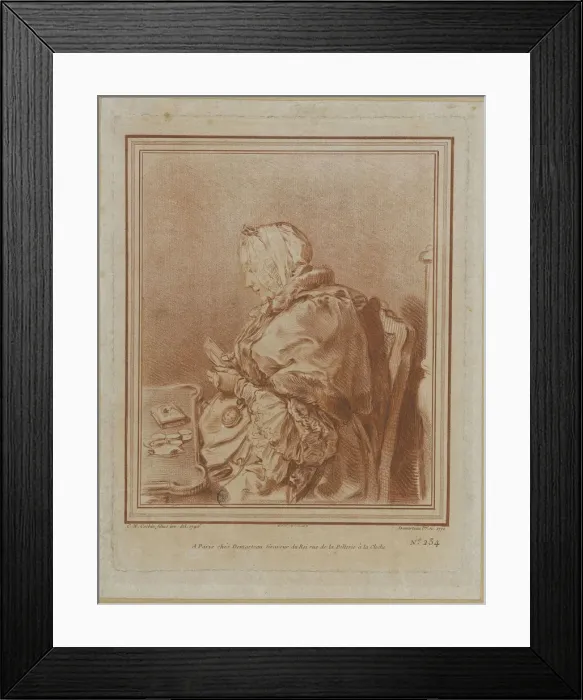 Framed Print : Portrait of Madame Geoffrin (1699-1777), 1770. Creator: Demarteau, Gilles (1722-1776) Framed Print : Portrait of Madame Geoffrin (1699-1777), 1770. Creator: Demarteau, Gilles (1722-1776)