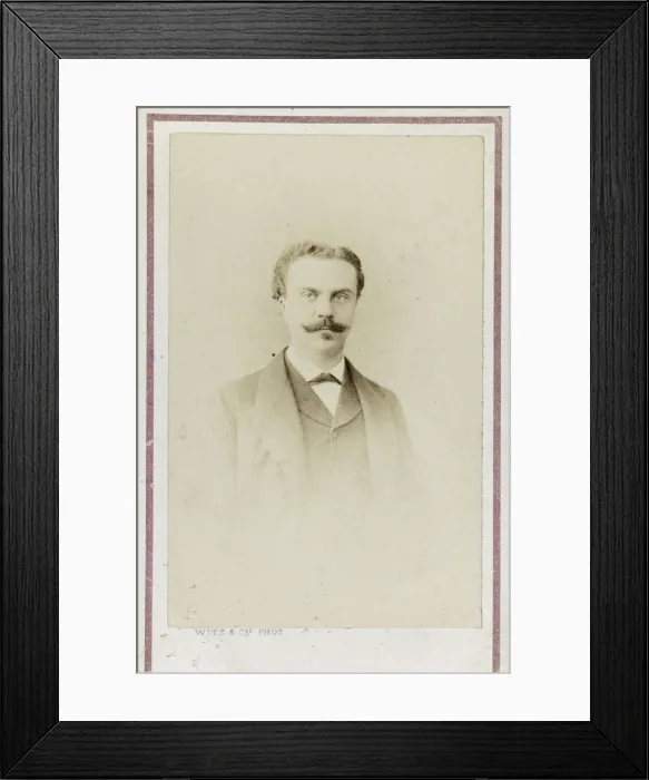 Framed Print : Portrait of Guy de Maupassant, c. 1880. Creator: Photo studio Witz & Cie Framed Print : Portrait of Guy de Maupassant, c. 1880. Creator: Photo studio Witz & Cie