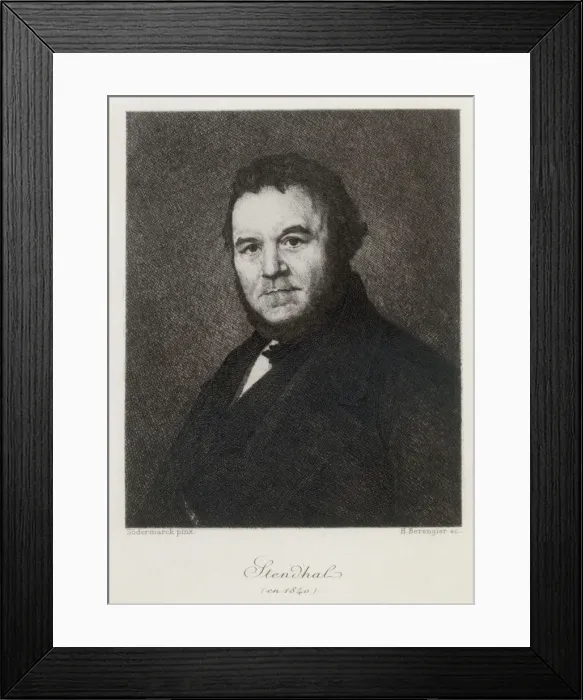Framed Print : Portrait of Marie-Henri Beyle, dit Stendhal (1783-1842) in 1840