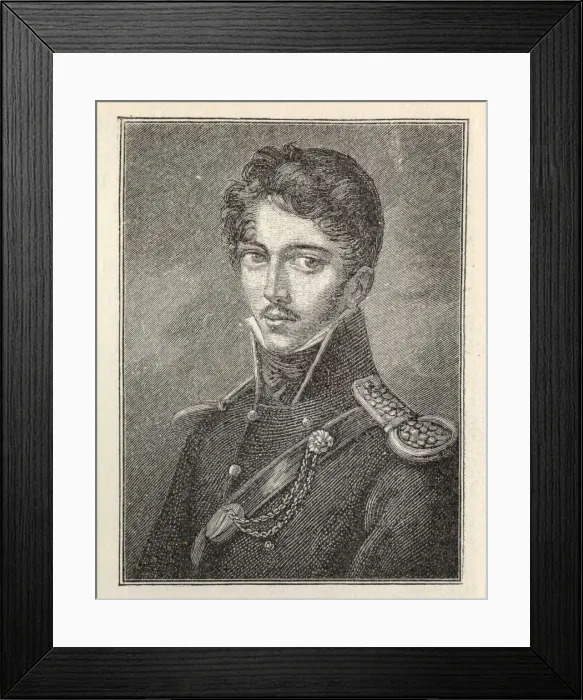 Framed Print : Portrait of the author Theodor Korner (1791-1813). Creator: Anonymous Framed Print : Portrait of the author Theodor Korner (1791-1813). Creator: Anonymous